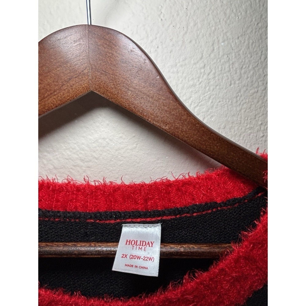 Holiday Time "Happy Llama Days" Black Christmas sweater Size  2X 20W-22W - Picture 4 of 10